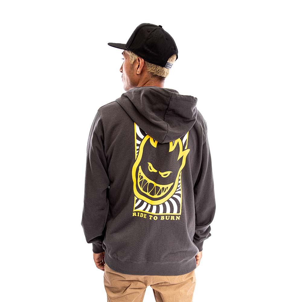 Poleron Hoodie Spitfire Ride To Burn Hombre Gris Oscuro