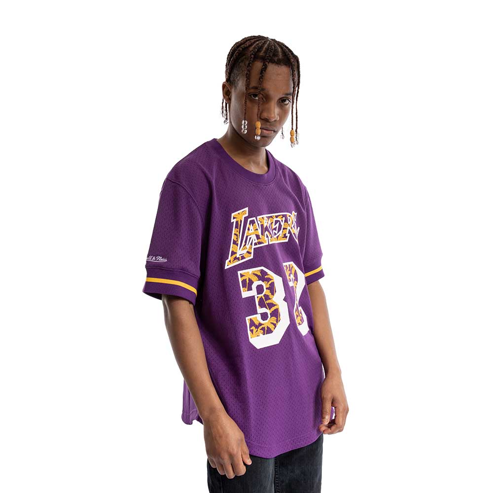 Crewneck Nba Name &amp; Number Los Angeles Lakers Magic Johnson 32 Mitchell And Ness