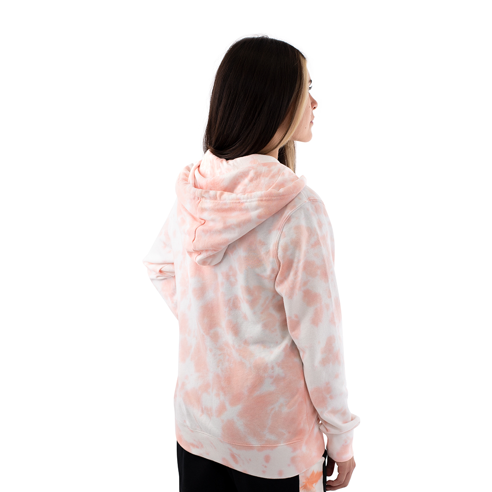 Polerón mujer con capucha full zipper tie dye rosado