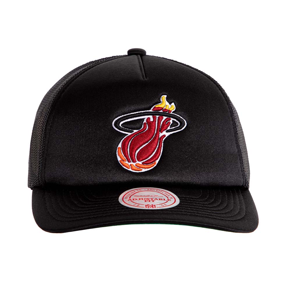 Jockey Gorro Trucker Nba Miami Heat Negro Mitchell And Ness