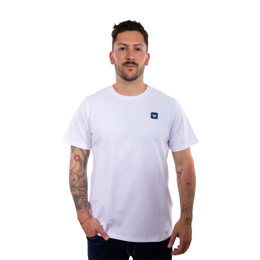 Polera Manga Corta Hombre Minilogo Blanco Hang Loose